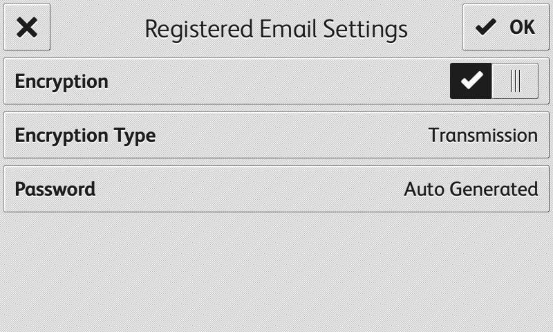 Schermata del display app RMail email registrato