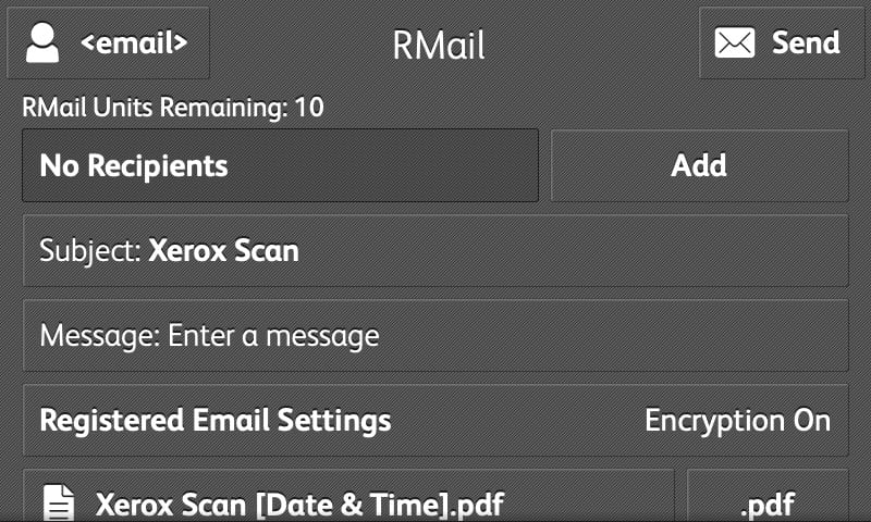 Schermata di visualizzazione app RMail